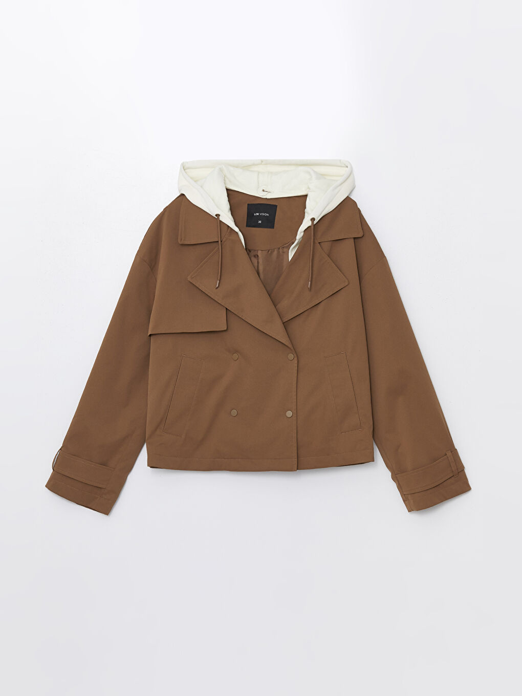 Hooded Women's Trench Coat-5