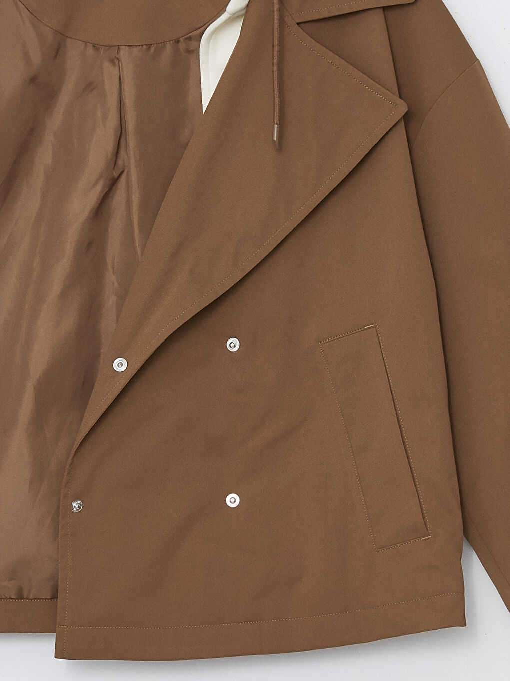 Hooded Women's Trench Coat-8