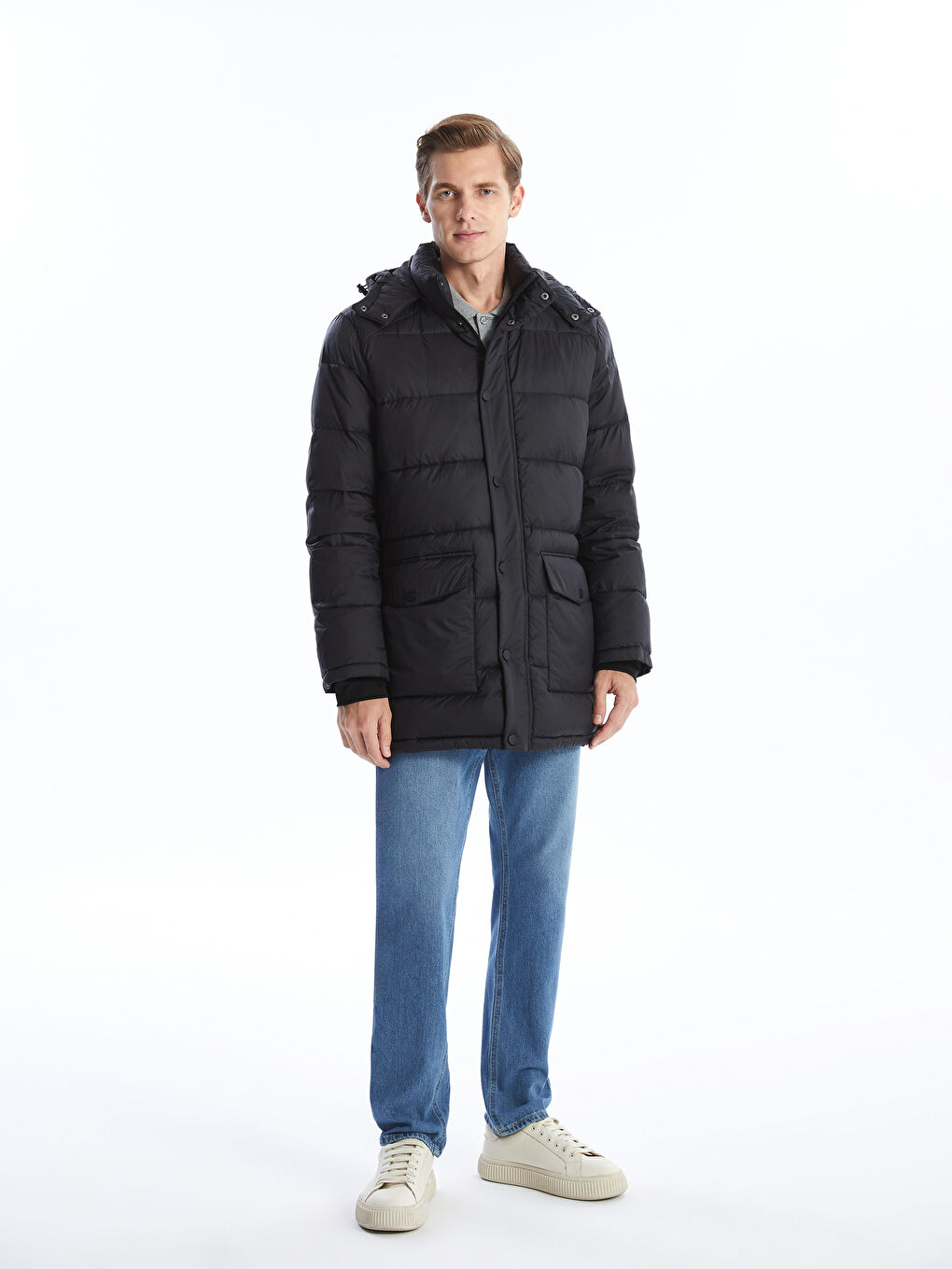 LCWAIKIKI Classic Regular Fit Hooded Men's Overcoat -W47734Z8-CVL