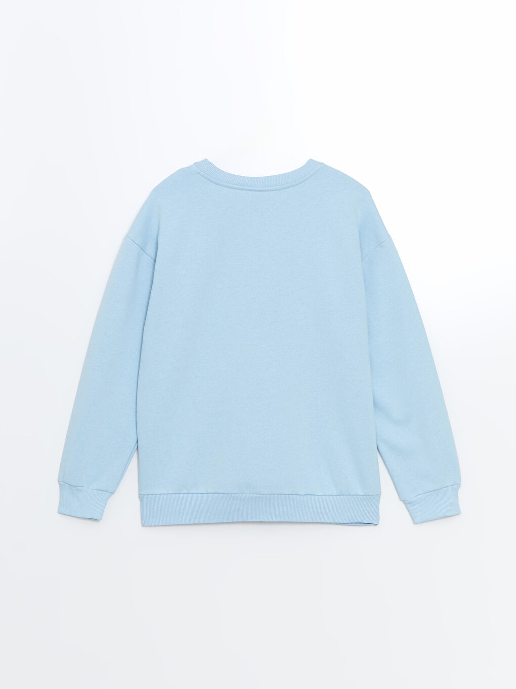 LCW Kids Açık Mavi Bisiklet Yaka Kız Çocuk Kalın Sweatshirt - 1