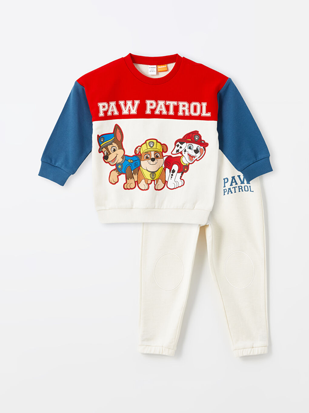 LCW Kids Crew Neck Paw Patrol Printed Boys' Sweatshirt and Sweatpants 2 Pack Set -W47768Z1-QVK