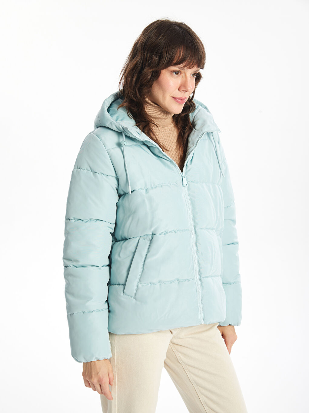 LCWAIKIKI Classic Hooded Women's Puffer Coat -W47777Z8-G3L