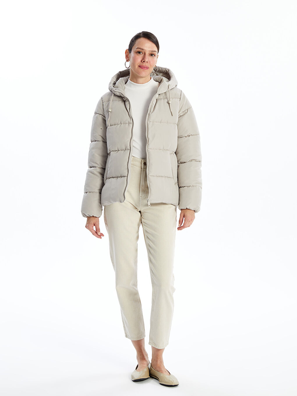 Hooded Women's Puffer Coat-1