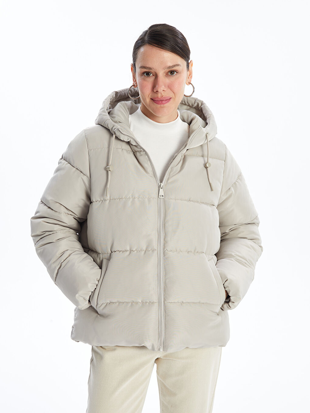Hooded Women's Puffer Coat-3