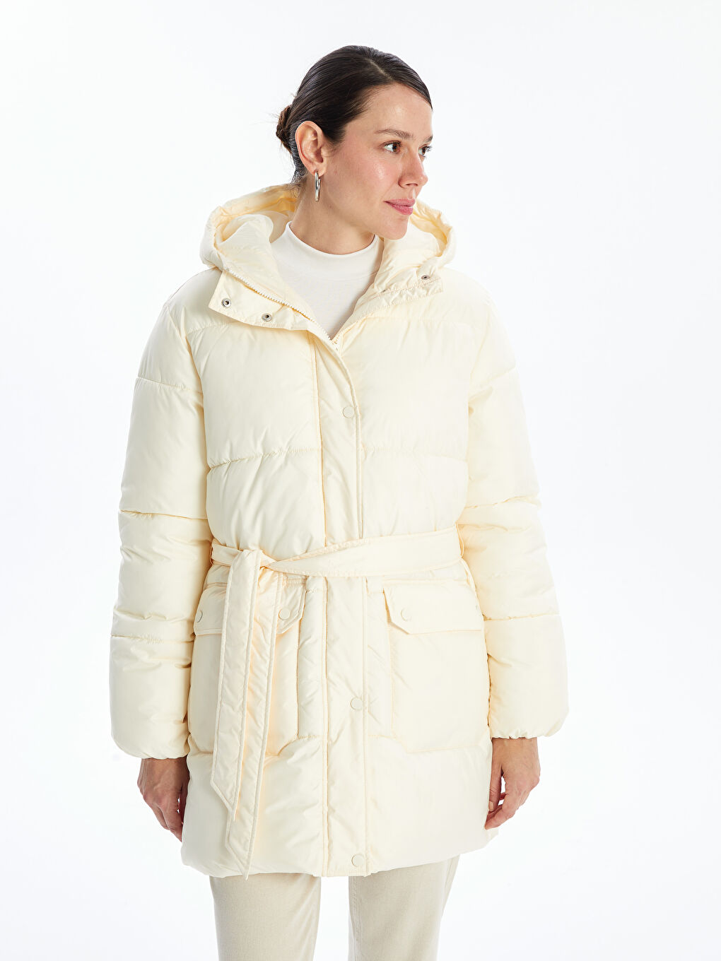 LCWAIKIKI Classic Ženska Puffer Jakna sa Kapuljačom -W47784Z8-FEL