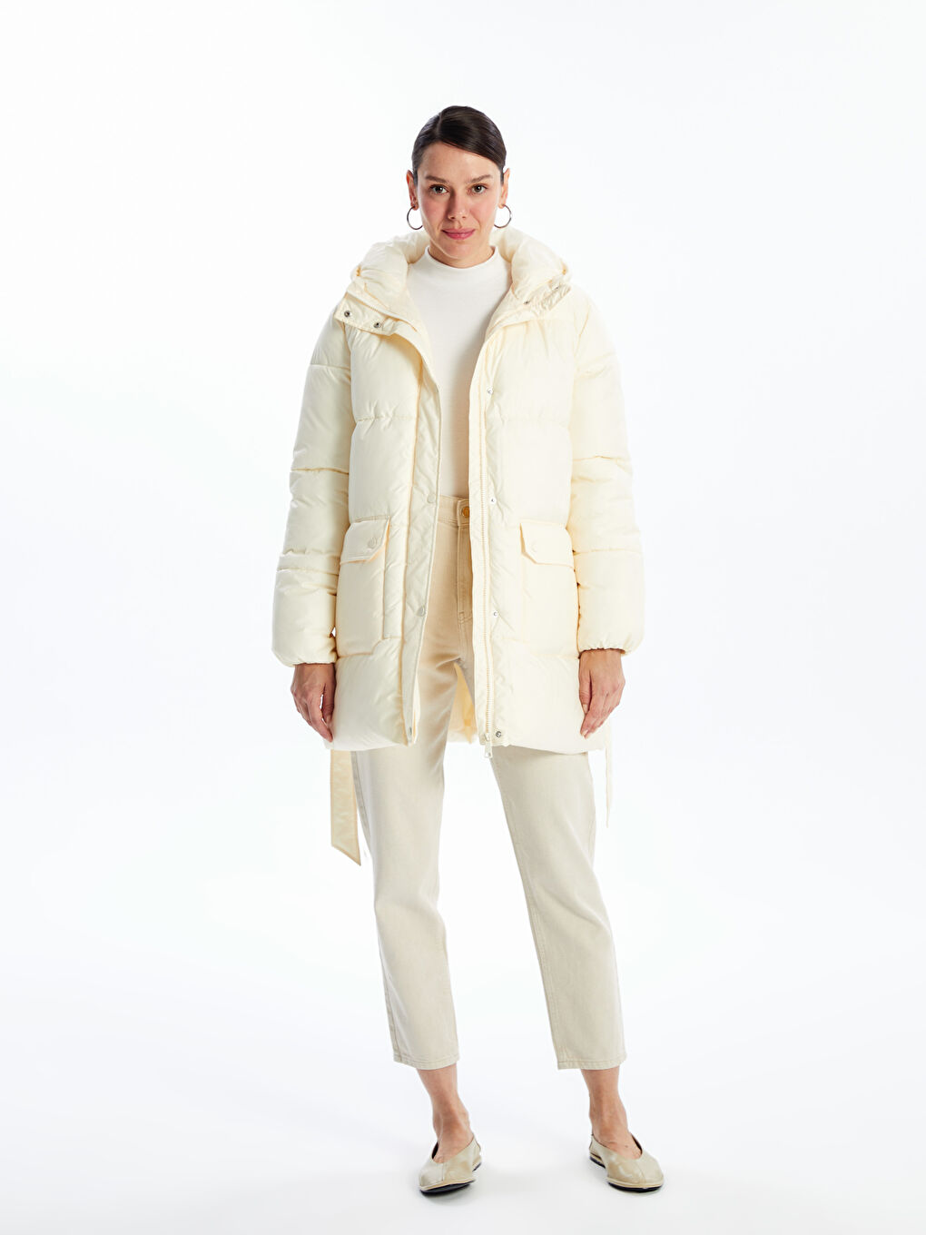 LCWAIKIKI Classic Ženska Puffer Jakna sa Kapuljačom -W47784Z8-FEL