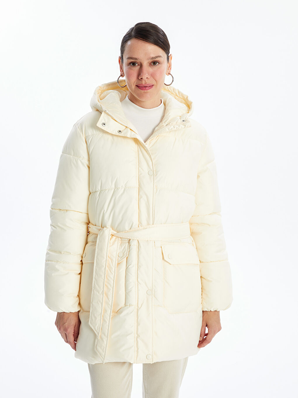 LCWAIKIKI Classic Ženska Puffer Jakna sa Kapuljačom -W47784Z8-FEL