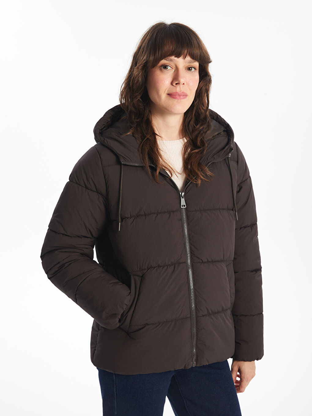 Geacă Matlasată cu Glugă pentru Femei