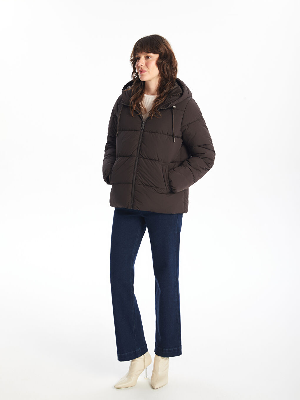 Geacă Matlasată cu Glugă pentru Femei-1