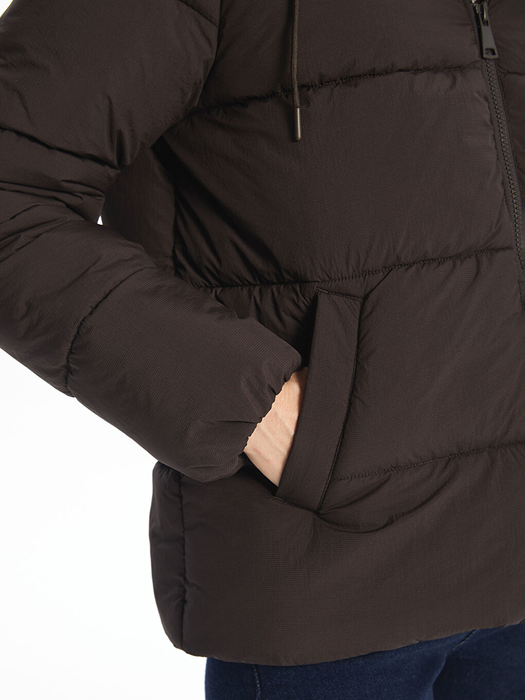 Geacă Matlasată cu Glugă pentru Femei-2