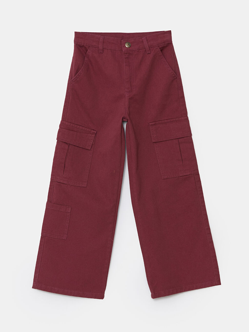 LCW Kids Bordo Wideleg Kız Çocuk Kargo Pantolon