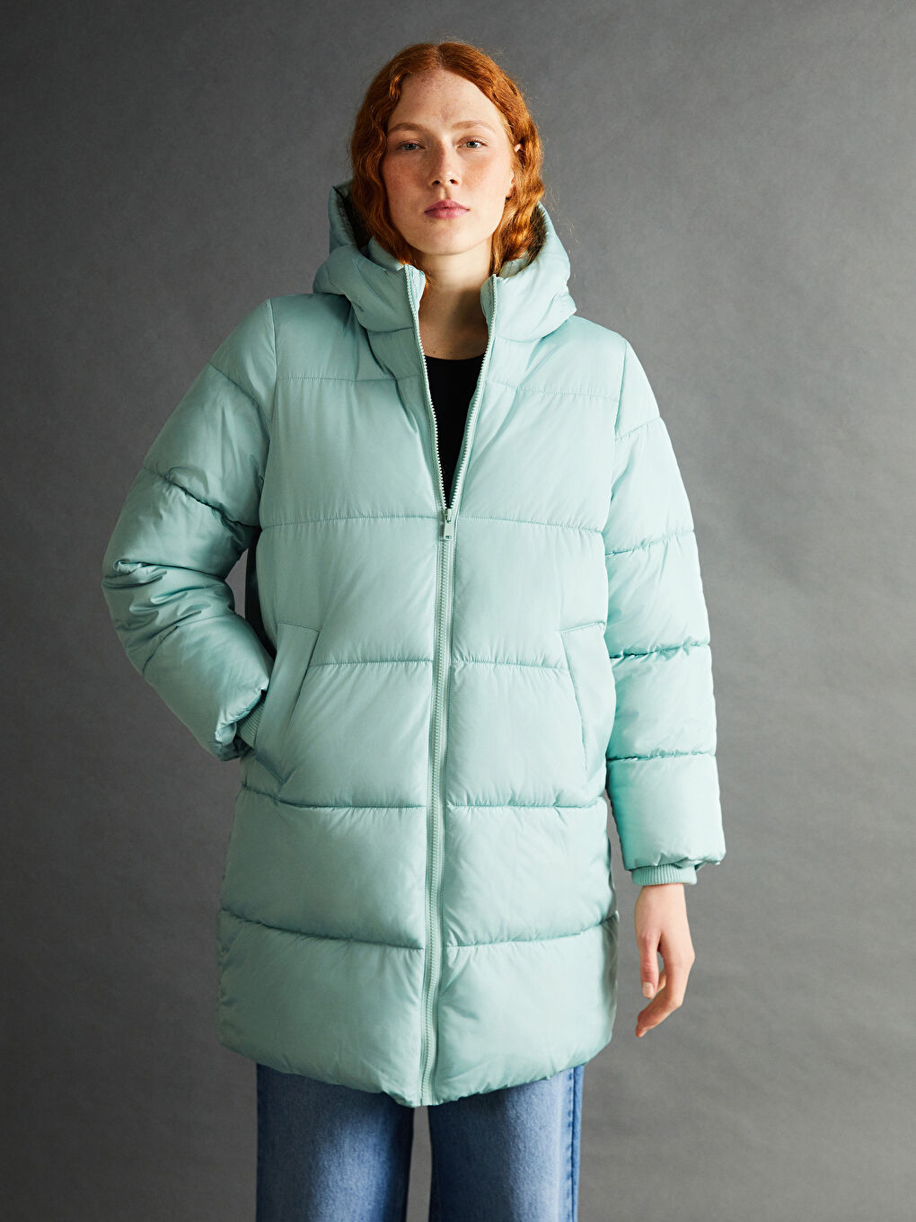 Women's Hooded Plain Puffer Coat