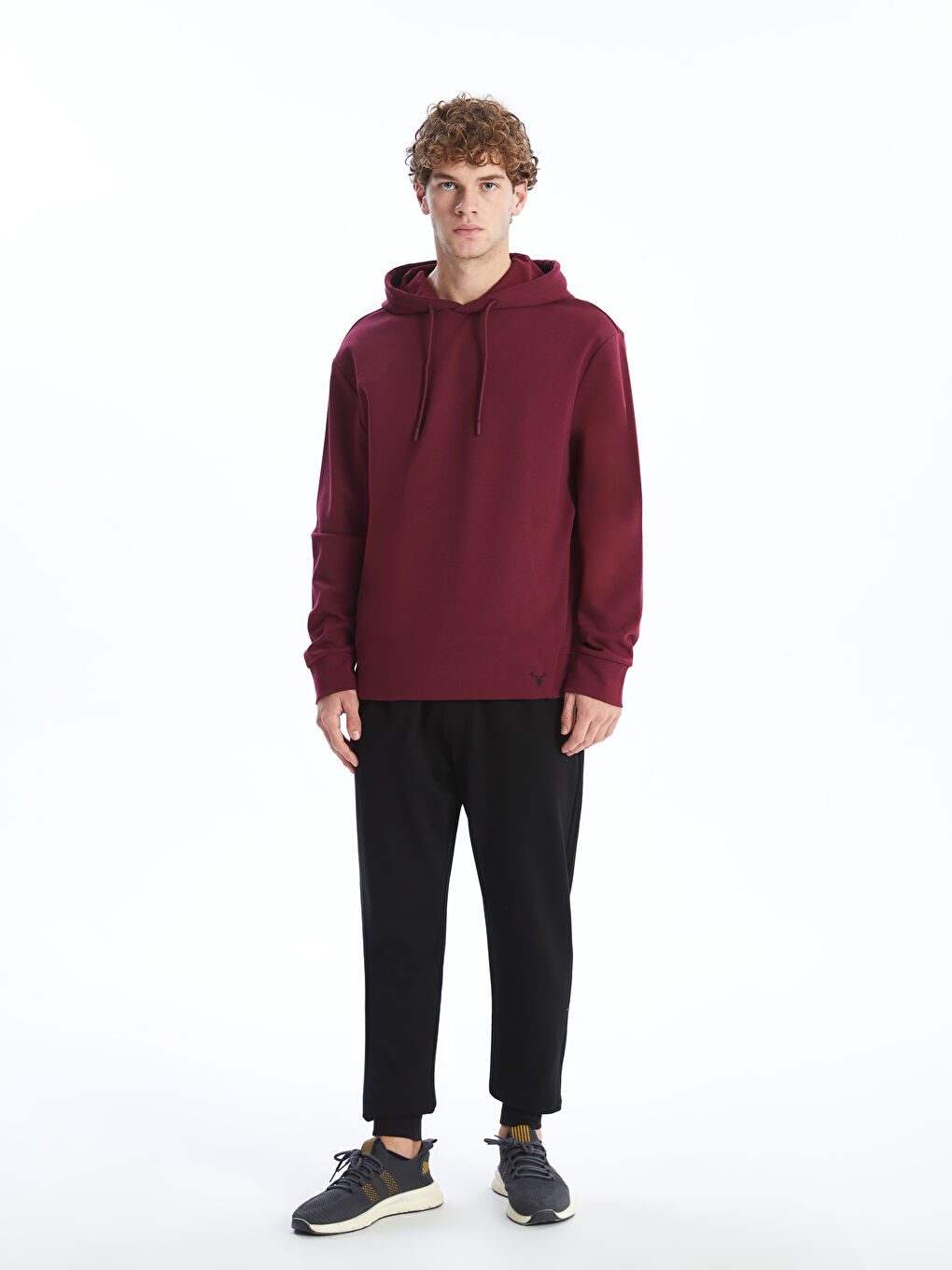 XSIDE ACTIVE Bordo Uzun Kollu Erkek Hoodie - 1