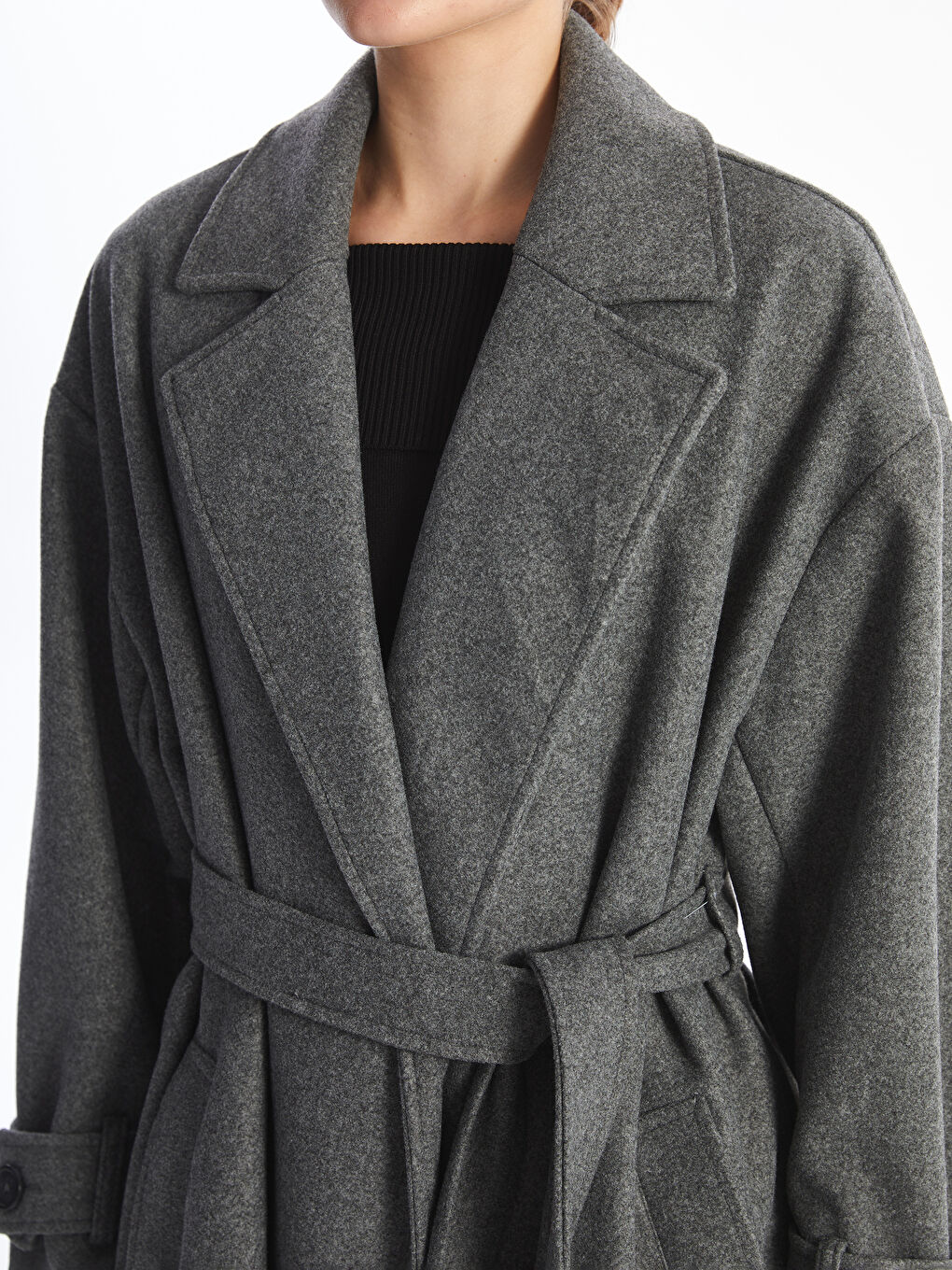 LCWAIKIKI Classic Jacket Neck Oversize Women's Cachet Overcoat -W47914Z8-D7H