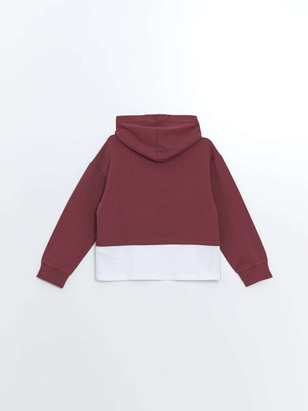 Bordo Kapüşonlu Kız Çocuk Sweatshirt-1