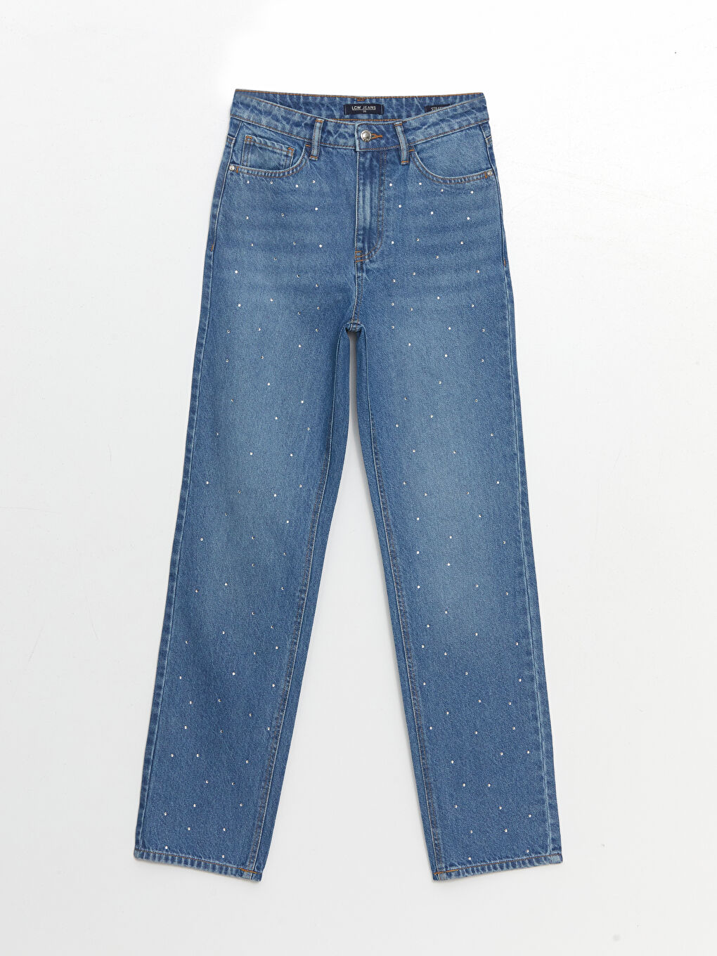 LCW Jeans Straight Fit Rhinestone Embellished Women's Jeans -W48122Z8-507