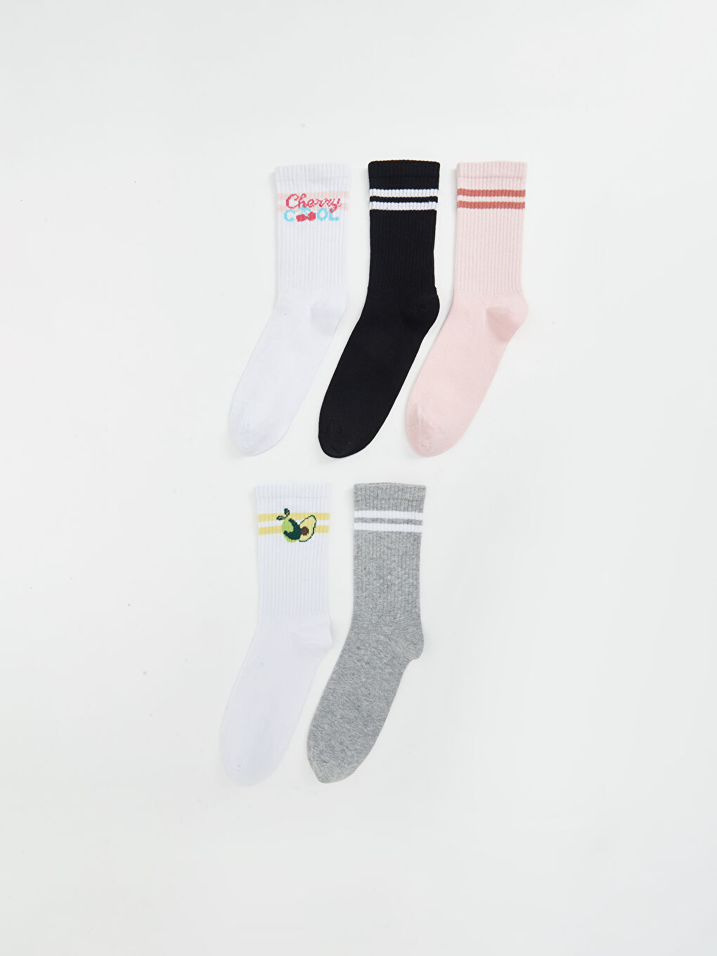 Patterned Girls' Ankle Socks 5 Pack