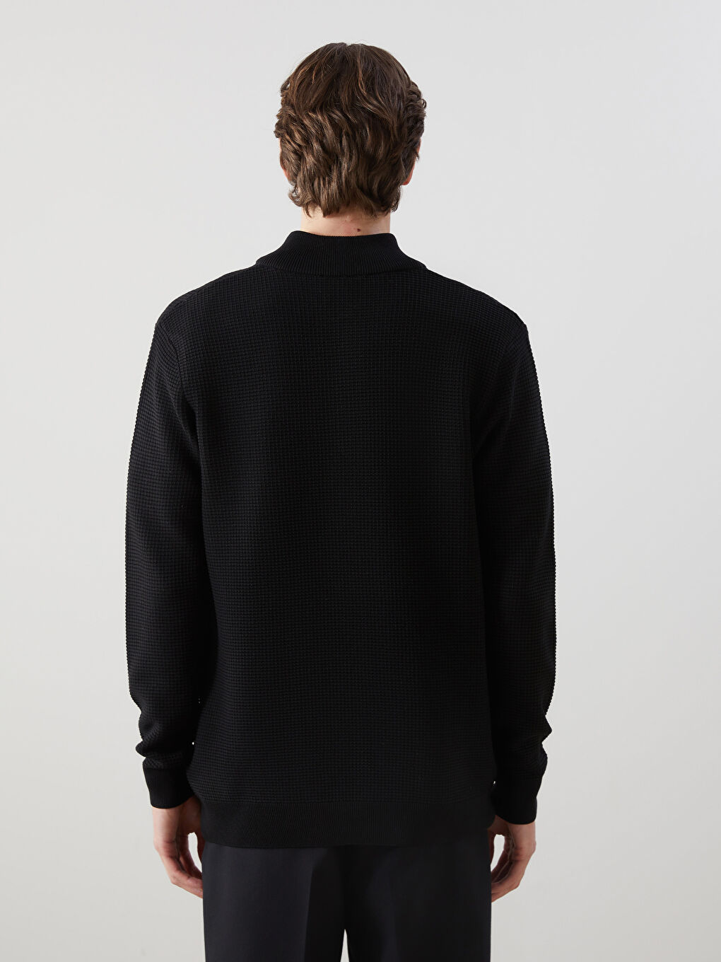 Turtle Neck Long Sleeve Men's Tricot Sweater -W48163Z8-CVL