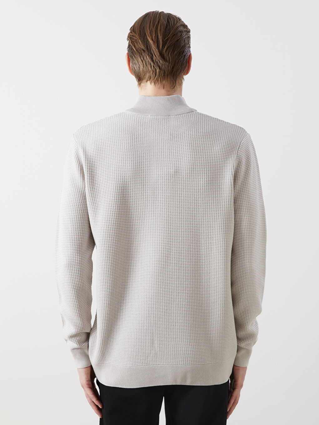 Turtle Neck Long Sleeve Men's Tricot Sweater -W48163Z8-YVP