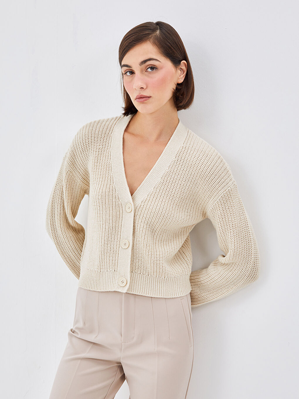 V Neck Women's Knitwear Cardigan