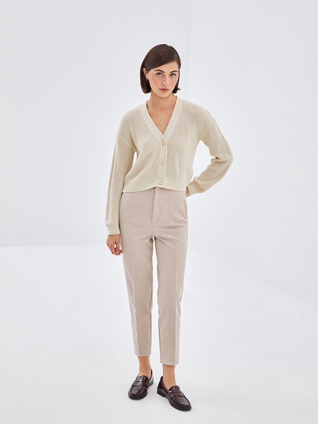 V Neck Women's Knitwear Cardigan-1