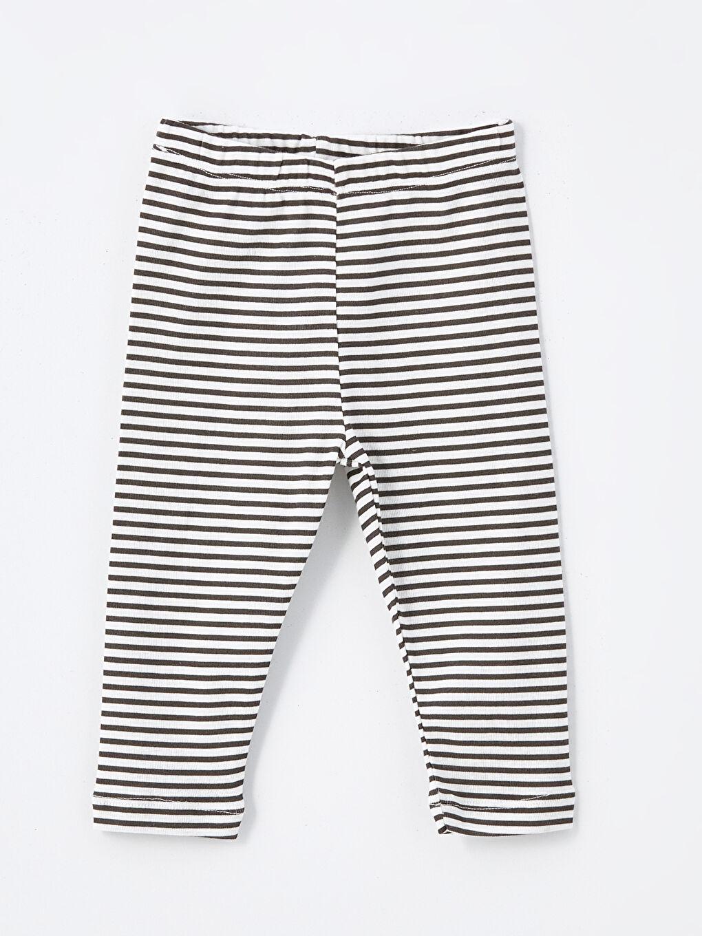 Gri Beli Lastikli Çizgili Kız Bebek Pantolon