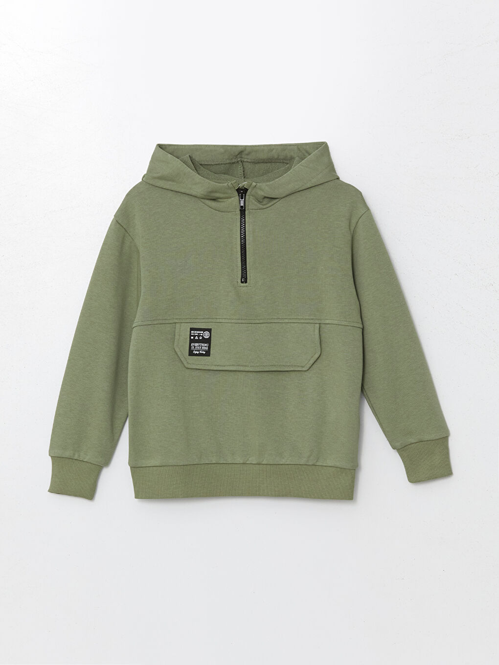 LCW Kids Yeşil Kapüşonlu Erkek Çocuk Sweatshirt