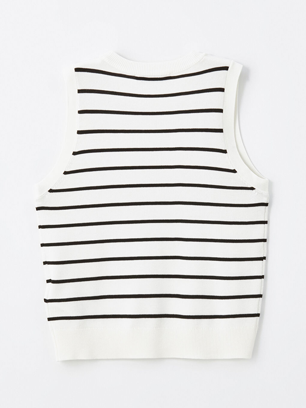 Crew Neck Striped Women's Knitwear Tank Top -W48199Z8-LFC