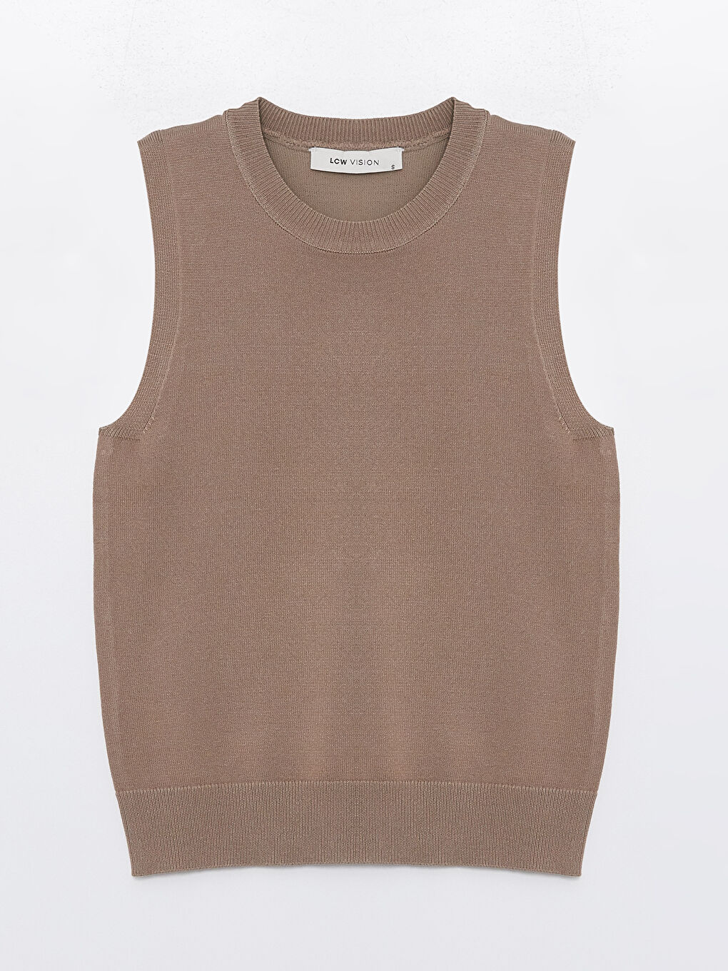 Women's Crew Neck Plain Knit Sweater -W48201Z8-GNL