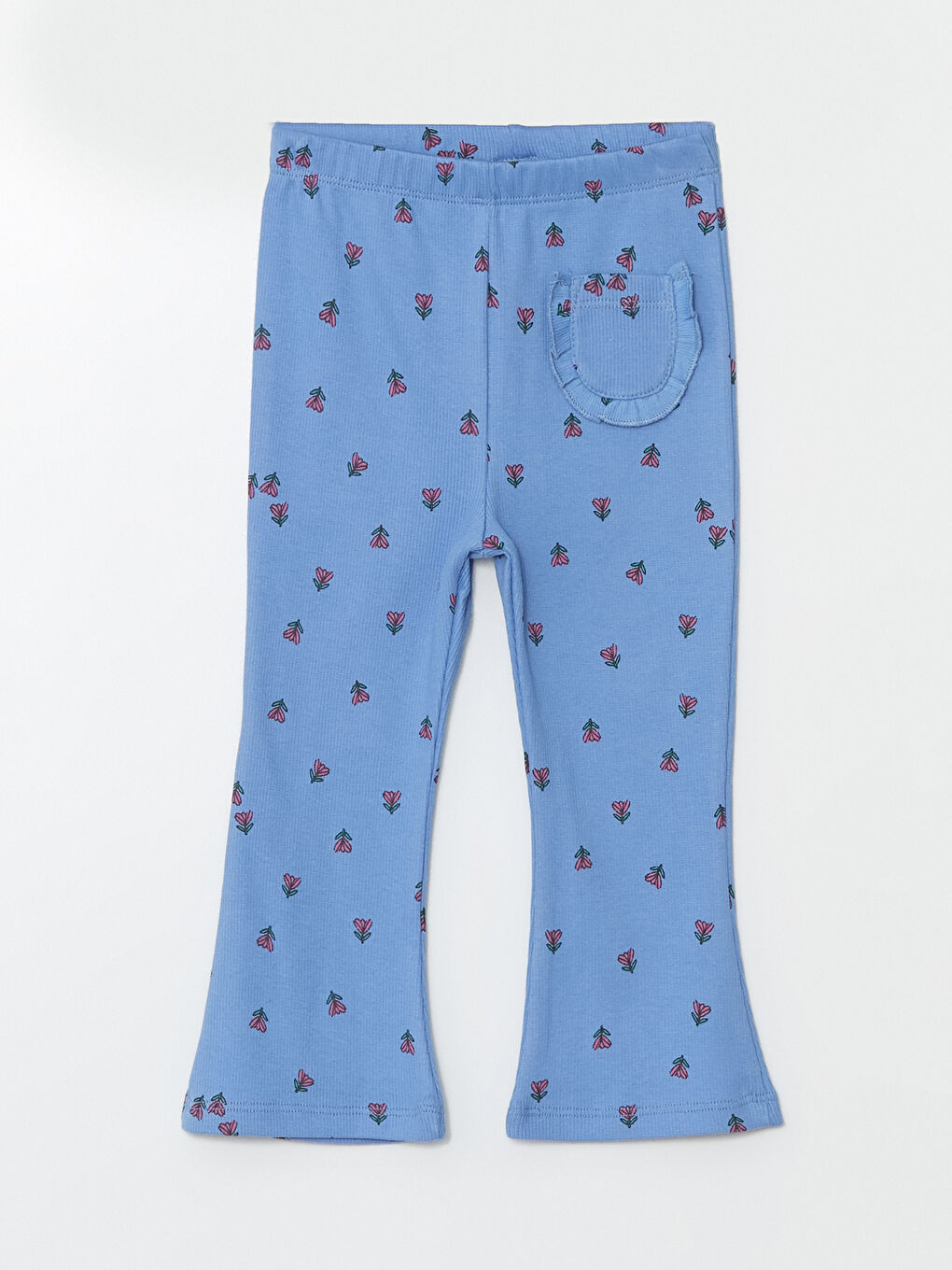 Elastic Waist Floral Flared Leg Baby Girls' Leggings -W48206Z1-LQQ