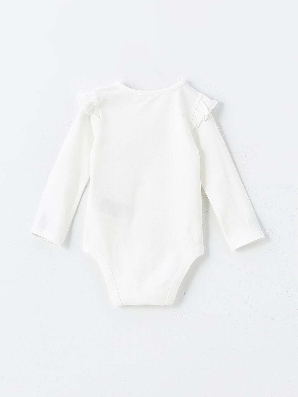Ekru Bisiklet Yaka Kısa Kollu Kız Bebek Çıtçıtlı Body ve Tayt  2'li Takım-2
