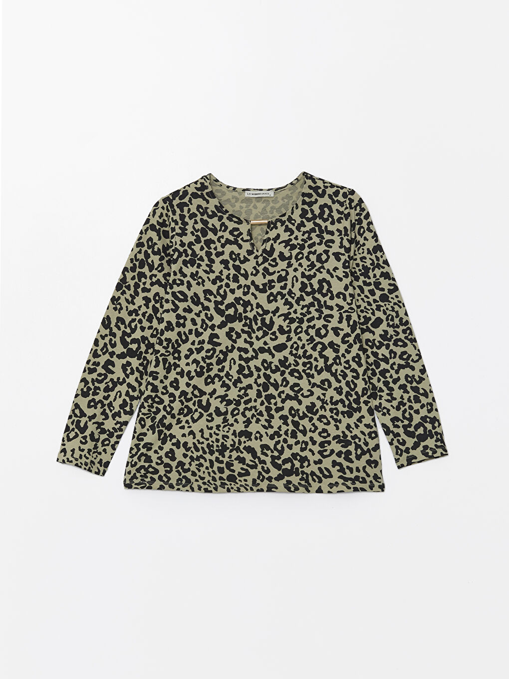 LCW Grace Blouse à Imprimé Léopard avec Col Rond pour Femmes -W48253Z8-LRK