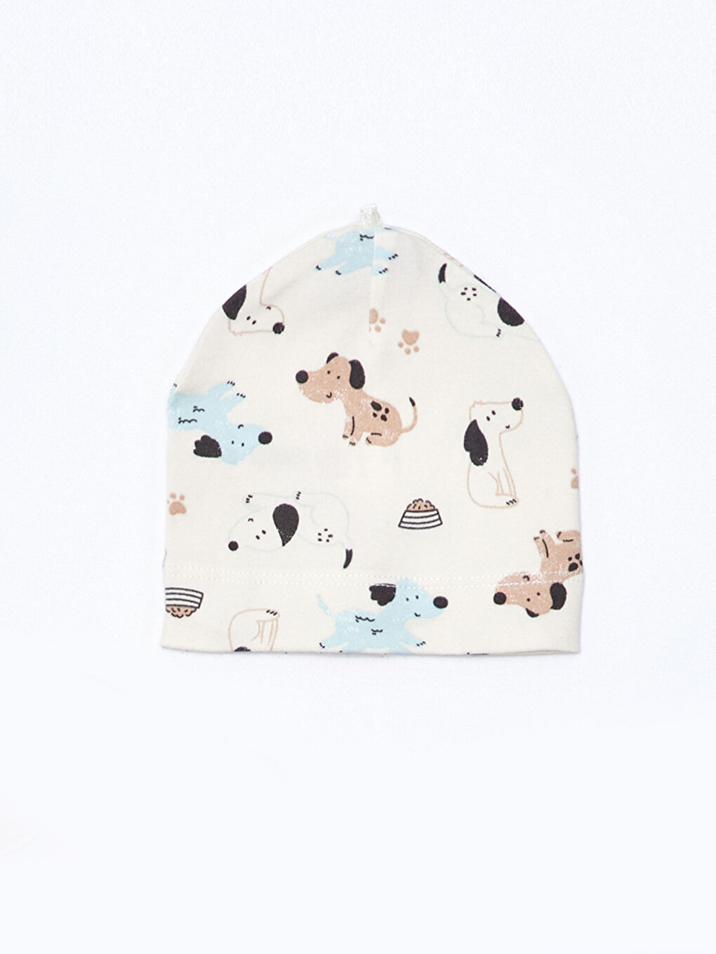 Bej Baskılı Erkek Bebek Bere