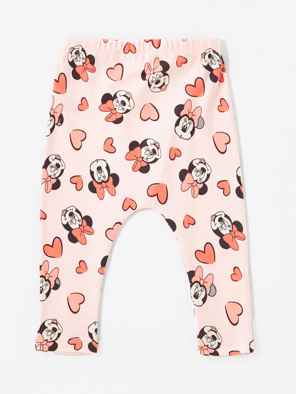 LCW baby Ekru Bisiklet Yaka Uzun Kollu Minnie Mouse Baskılı Kız Bebek Çıtçıtlı Body ve Pantolon 2'li Takım - 6