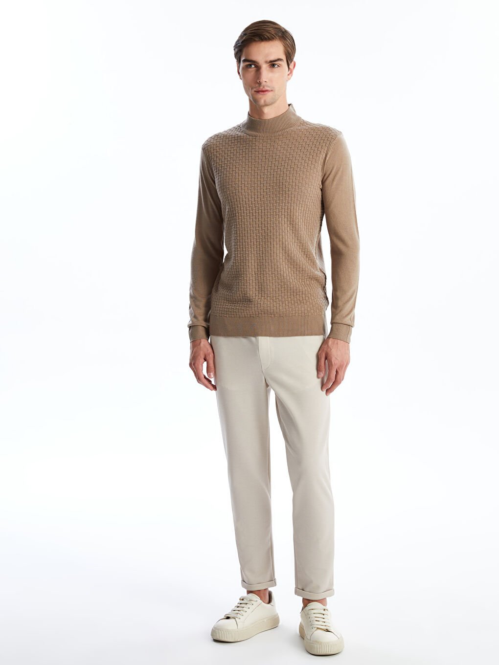 SOUTHBLUE Half Turtleneck Long Sleeve Men's Knitwear Sweater -W48285Z8-PSD