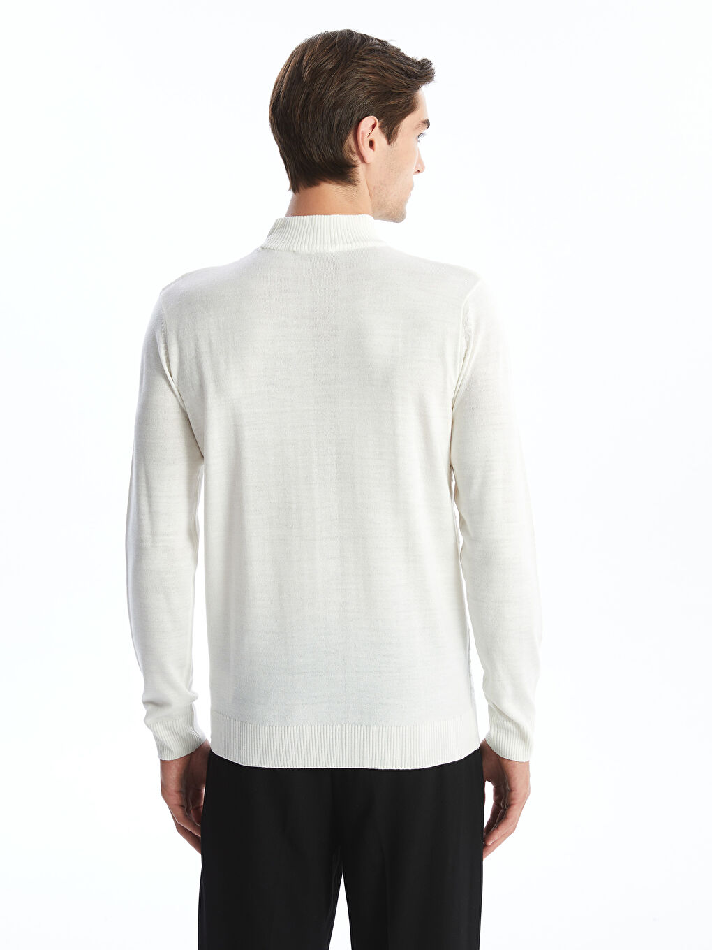 Half Turtleneck Long Sleeve Men's Knitwear Sweater-3