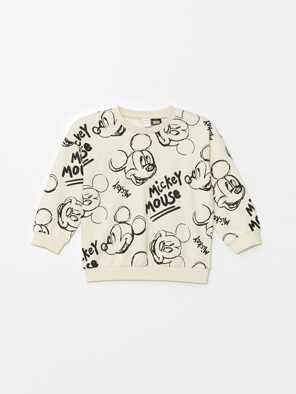 LCW Kids Crew Neck Long Sleeve Mickey Mouse Printed Boys' Sweatshirt -W48304Z1-LRA