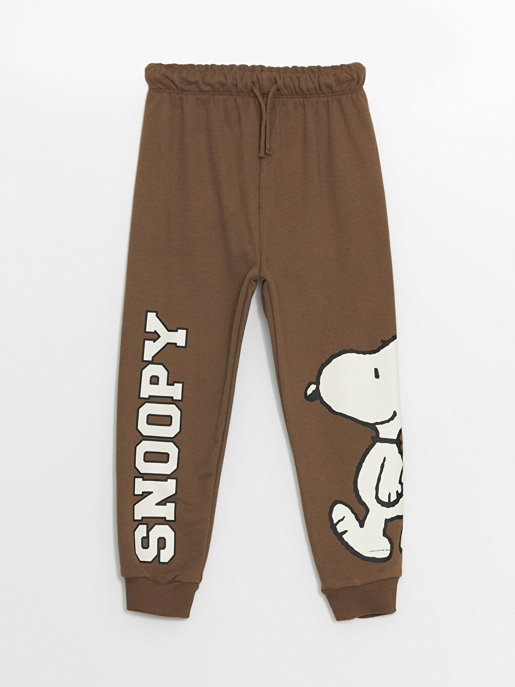 LCW Kids Kahverengi Beli Lastikli Kalın Snoopy Baskılı Erkek Çocuk Jogger Eşofman Altı