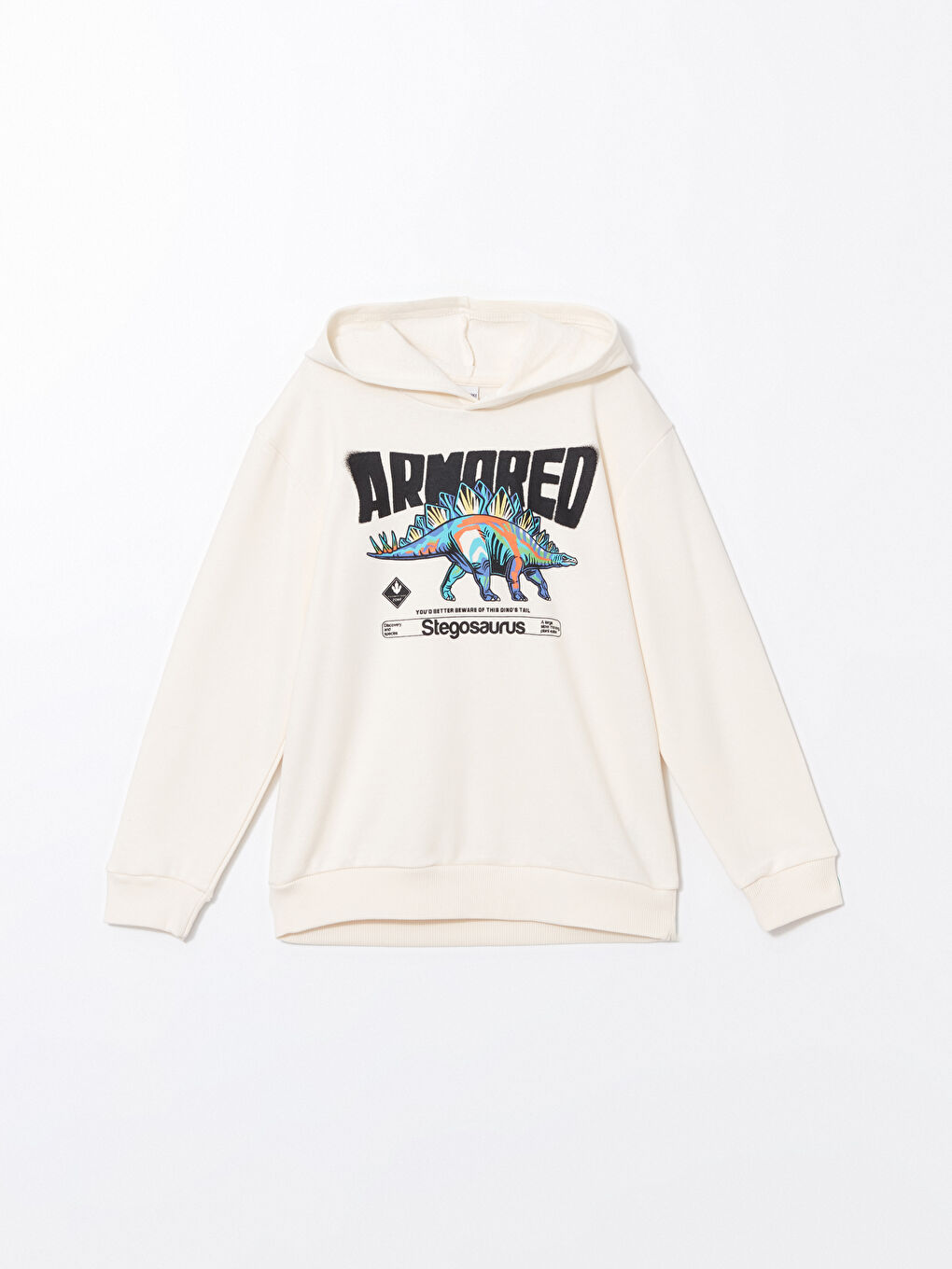 LCW Kids Krem Rengi Kapüşonlu Erkek Çocuk Sweatshirt