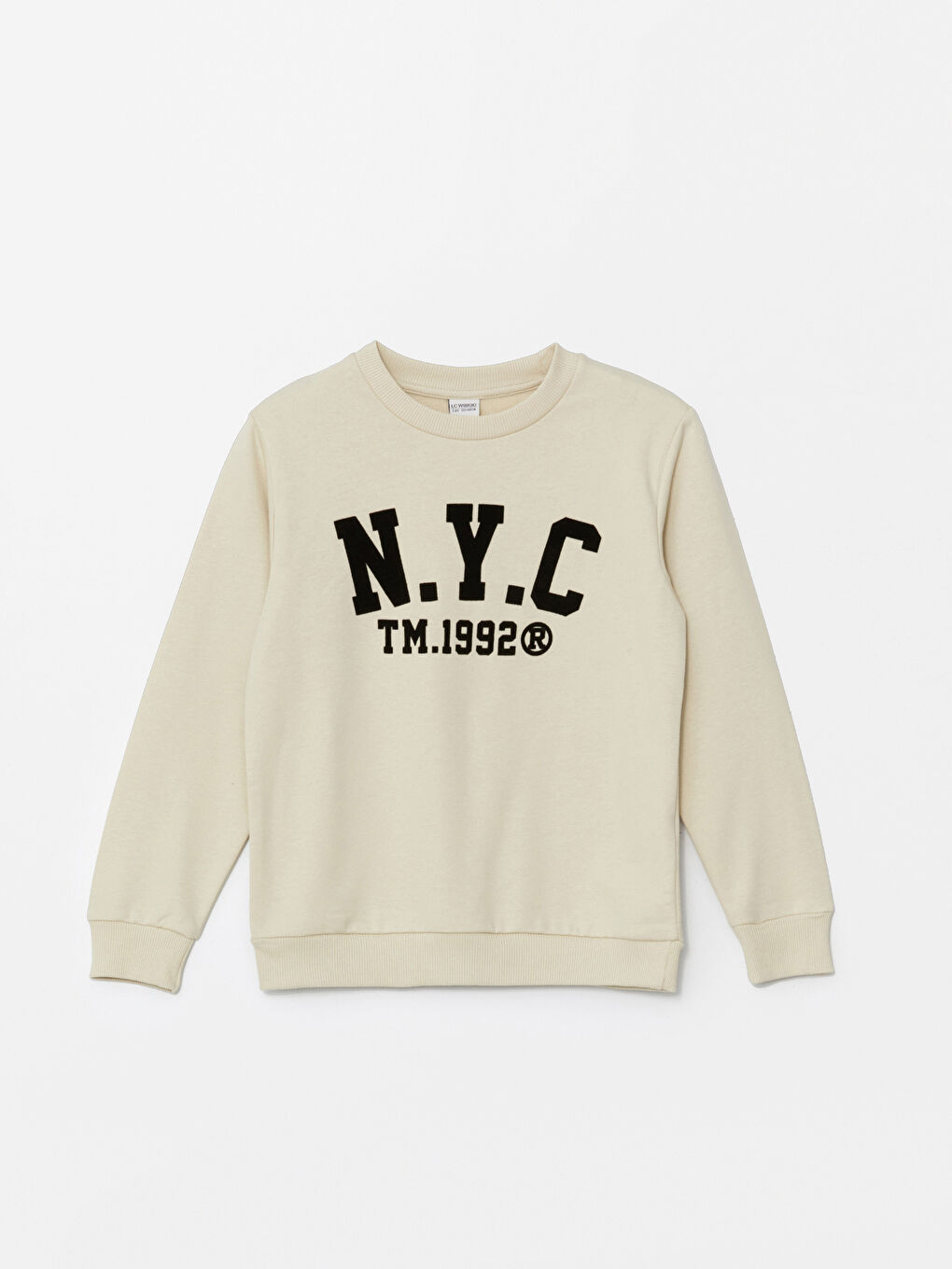 LCW Kids Açık Bej Bisiklet Yaka Erkek Çocuk Sweatshirt