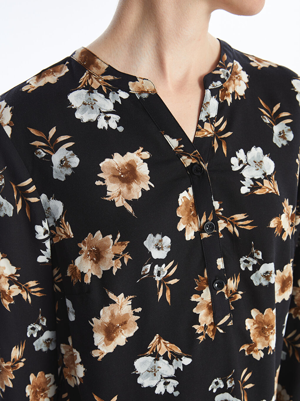LCW Grace Bluza ženska sa izrezom, dezenirana, dugih rukava -W48373Z8-LQJ