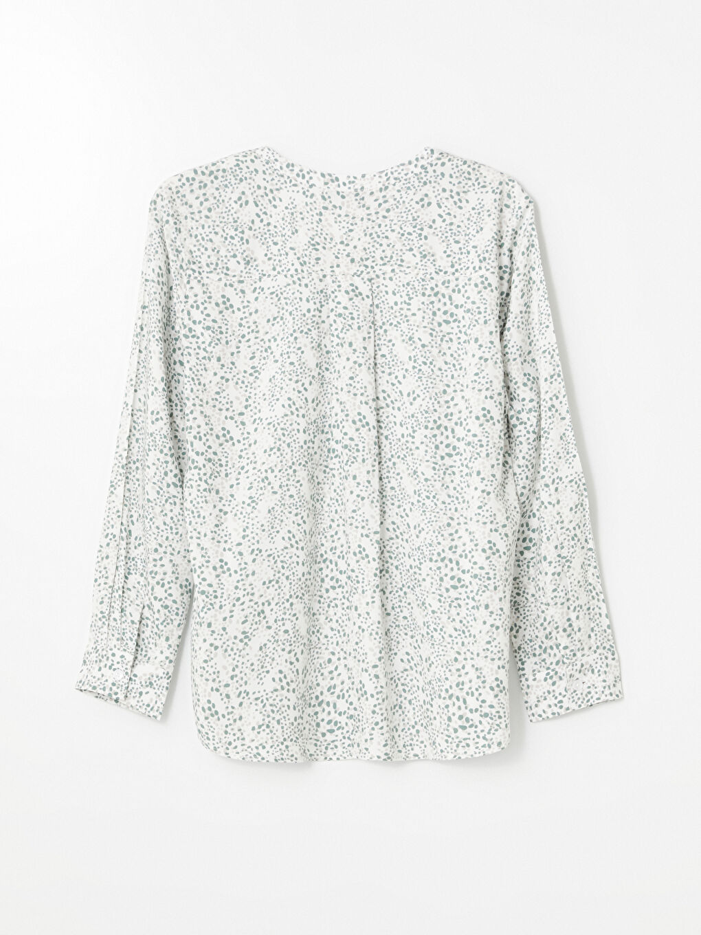 LCW Grace Notch Neck Patterned Long Sleeve Women's Blouse -W48373Z8-LRA