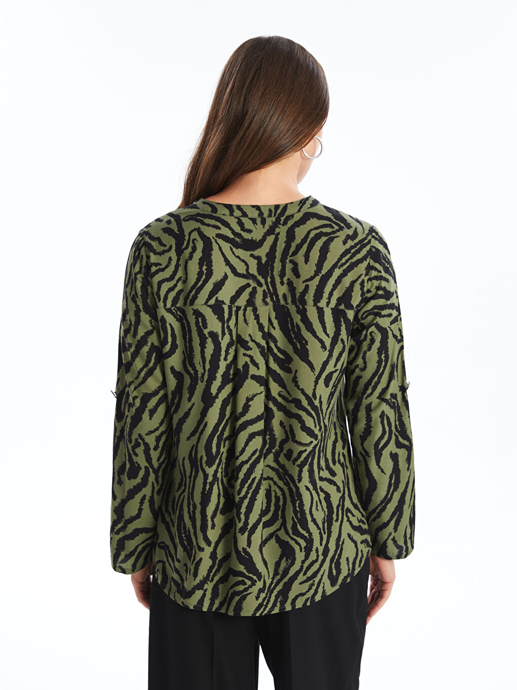 LCW Grace Bluza ženska sa dezenom i izrezom -W48374Z8-LS6