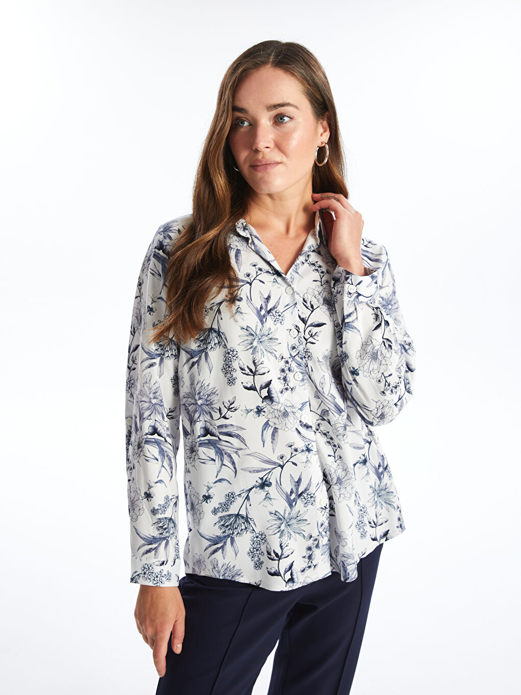 Desenli Kadın Gömlek-1