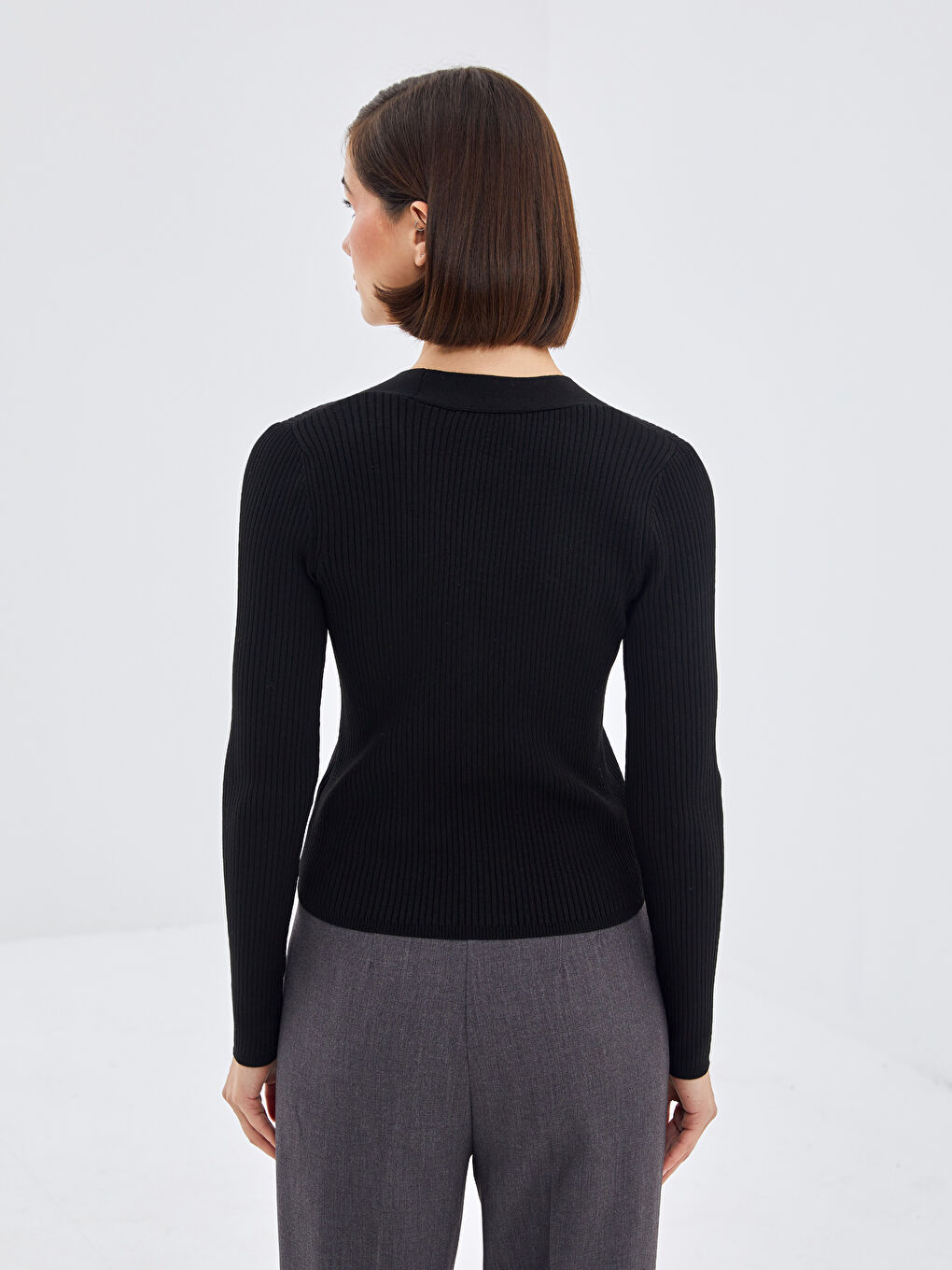 V Neck Women's Knitwear Cardigan -W48376Z8-CVL