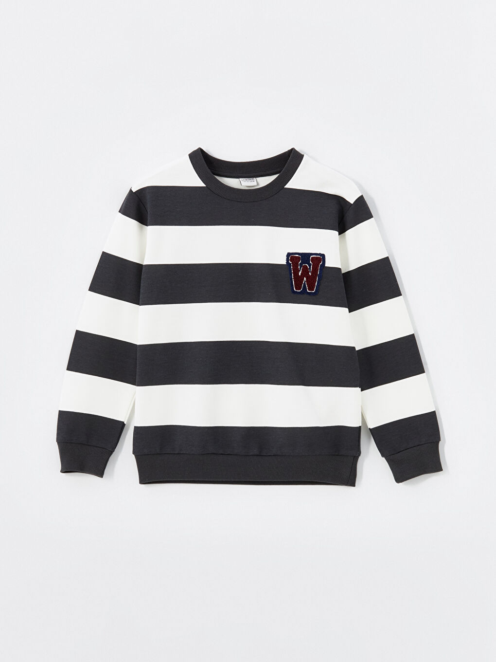 LCW Kids Gri Baskılı Bisiklet Yaka Erkek Çocuk Sweatshirt