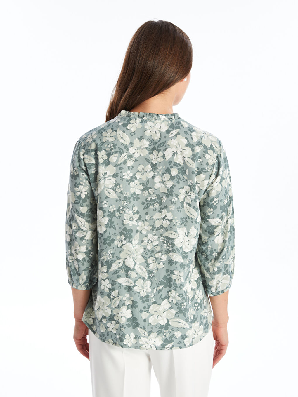 Notch Neck Floral Women's Blouse-4