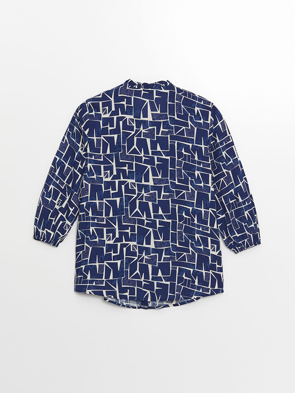 Notch Neck Patterned Women's Blouse-6