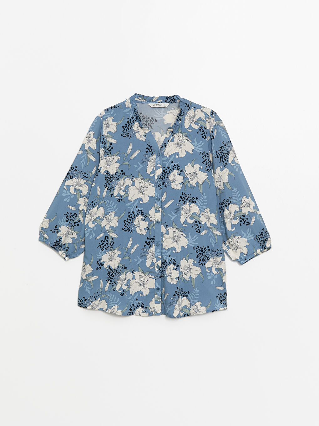 Notch Neck Floral Women's Blouse -W48420Z8-LQQ