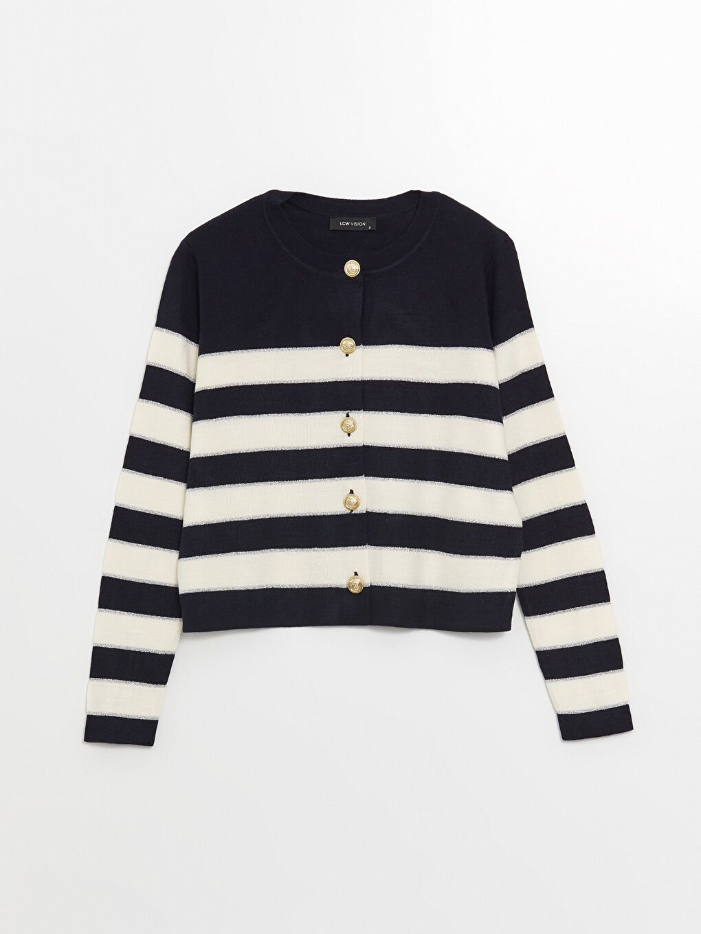 Crew Neck Color Block Women's Knitwear Cardigan-4